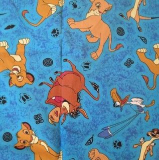 Vintage Lion King Twin Fitted Sheet Disney Simba Nala Timon Blue 