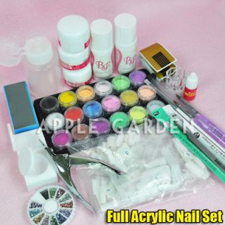   Acrylic Nail Art Clipper Powder Liquid File Glue False Tip Set #777