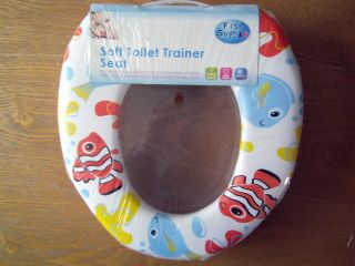   BOY/GIRL FIRST STEP WHITE TRAINING SOFT PADDED FISH DESIGN TOILET SEAT