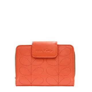 Orla Kiely Quilted STEM Print Wallet ORP492 42 Orange from Japan NEW