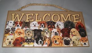 WELCOME Dogs Sign Yellow Lab Poodle Pug Terrier Cocker Spaniel 