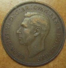 great britain 1 2 penny 1945 king george vi time