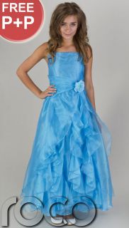 GIRLS TURQUOISE WEDDING BRIDESMAID PROM PARTY FLOWER GIRL DRESS 2   16 