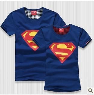 Fashion Unisex Superman Style Short Sleeve Casual T shirt 4 colors