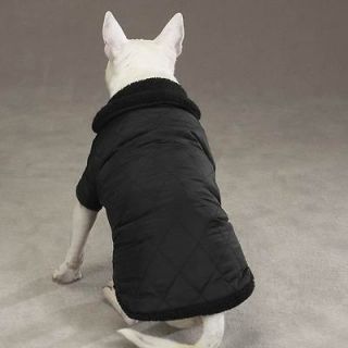 Black Quilted nylon Thermal Core sherpa lined Dog Coat XL 24L jacket 