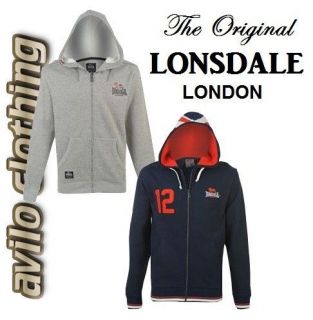 New LONSDALE London Mens Sports Training Hoodie Hoody Top,Navy, Grey 