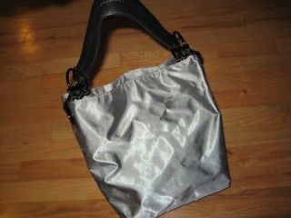 JPK Paris Nylon Bucket Bag with Chunky Hardware Silver Handbag