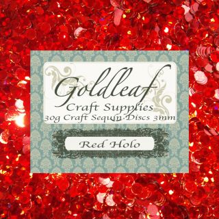 red holographic sequin discs 3mm 30g bag great price from