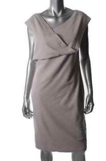 Lafayette 148 Gray Wool Drape Neck Sleeveless Wear To Work Dress 4 