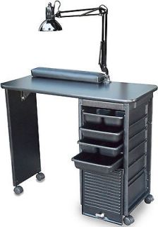 NAILS MANICURE TABLE STATION DESK C119DLX DELUXE BLACK TOP by Dina 
