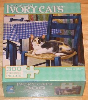 sealed Mikado On Chair Lesley Anne Ivory calico cat puzzle 300 