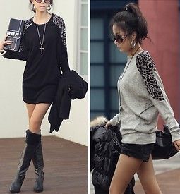 Ladies leopard print elegant long length Top/tunic/t sh​irt M/8/10 