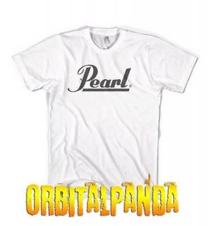   Shirt with Black PEARL DRUM logo   skins kit sticks export toms