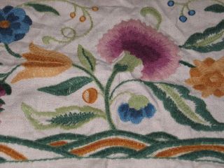 Lovely Vintage Jacobean Wool Embroidery~Run​ner~Pillow Cover 