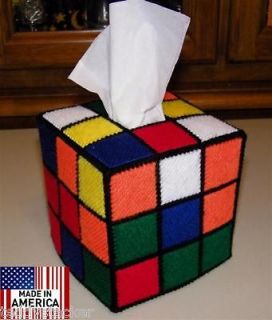 Rubik Rubiks Rubix Cube Tissue Box Cover Seen on Big Bang Theory Style 