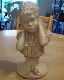 Universal statuary corp. Girl clasping ears resin bust 71