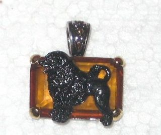 Portuguese Water Dog Topaz Crystal pendant~dog breed jewelry~porty 