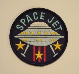 space jet sci fi aliens ship flying saucer retro patch time left $ 4 