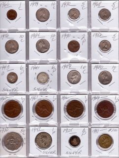 AUSTRALIA lot of 20 different Coins   6 Silver Coins   Nice Kangaroo 