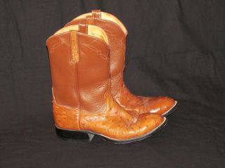 Anderson Bean 4850 Full Quill Ostrich Boots Size 8 B Low Top Gently 