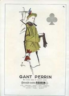 1945 rene gruau french ad for gants perrin gloves returns