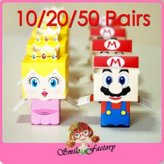 10/20/50 Pairs Super Mario Happy Wedding Boxes Party Favor Box 