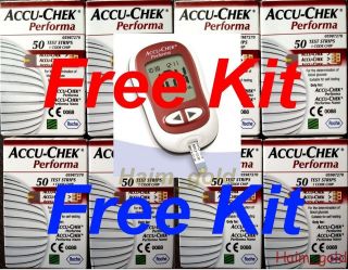410 Accu Chek Performa / Nano Test Strips + Free Glucometer Kit Roche 