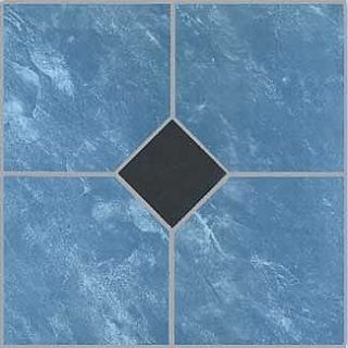 Blue Vinyl Floor Tile 20 Pcs Adhesive Bathroom Flooring   Actual 12 