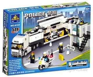 City Police Mobile Truck & Station   Compatible With Lego Assembly 