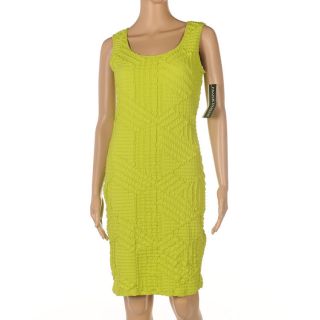 WM 14 FRANK LYMAN Lime Green Sleeveless Shift Dress SZ 34/UK 8 RRP £ 