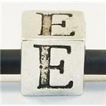 large hole european alphabet letter e bead free shipping w