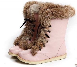   winter snow boots waterproof Martin boots female boots fox rabbit fur