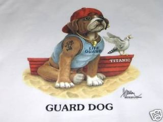 guard dog titanic bulldog t shirt white size 2xl new