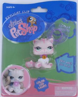 Littlest Pet Shop LPS Pink Persian CAT LED Lights Up GLOWS PINK Clip 