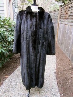 Beautiful Handmade Female Black Mink Fur Coat Plus Size XL EUC