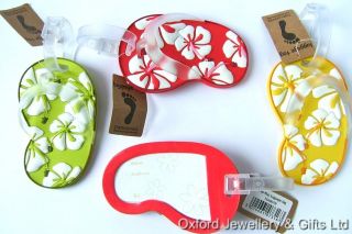 FLIP FLOP LUGGAGE TAG/ADDRESS LABEL/NAME TAG CHOOSE COLOUR RED, LIME 