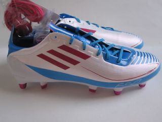 Adidas F50 adizero Prime SG Soccer Metal Cleats White Pink Blue sz 11 