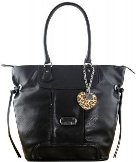 guess yara women s vintage synthetic leather tote bag black
