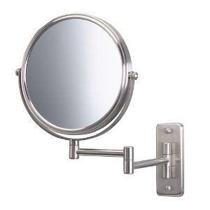 Jerdon 8½ Wall Mount Makeup Shave Nickel Mirror 5X magnification