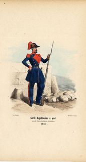 antique history print army fra nce republican guard 1852 from