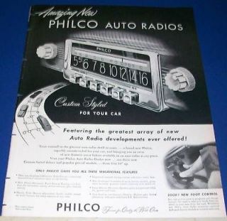 1947 philco car auto radio ad time left $ 11
