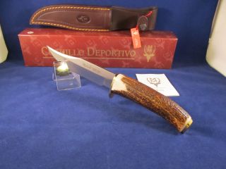Muela 11 Stag Fixed Blade Knife With Leather Sheath Mint In Box 