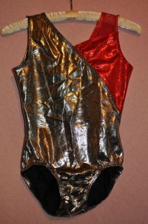 New GK Elite Adult size Small Metallic silver+red tank costume 