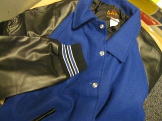 Plano West HS Letter Game Sportswear Letterman Jacket Blue / Black NEW