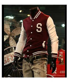 Mens S Baseball jacket/Letterman Varsity jacket RedWine L size