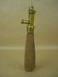 antique gun powder pouch flask w brass tip nice expedited