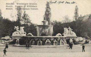 germany postcard munich wittelsbach fountain 153598  5
