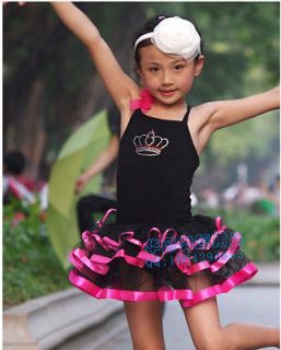   Girls Ballet Costume Tutu Skirt Gymnastics Leotard Dance Dress SZ 7 8