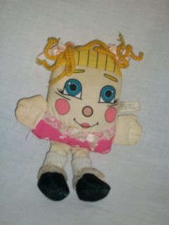 1985 VTG Pillow People Blonde Girl Doll Blue Eyes Stuffed Plush