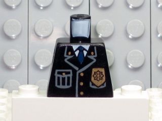 New LEGO Minfig Star Wars City Police Agent BLACK SUIT TORSO W/ BADGE 